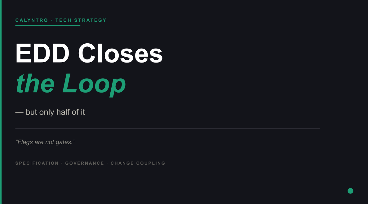 EDD Closes the Loop — But Only Half of It