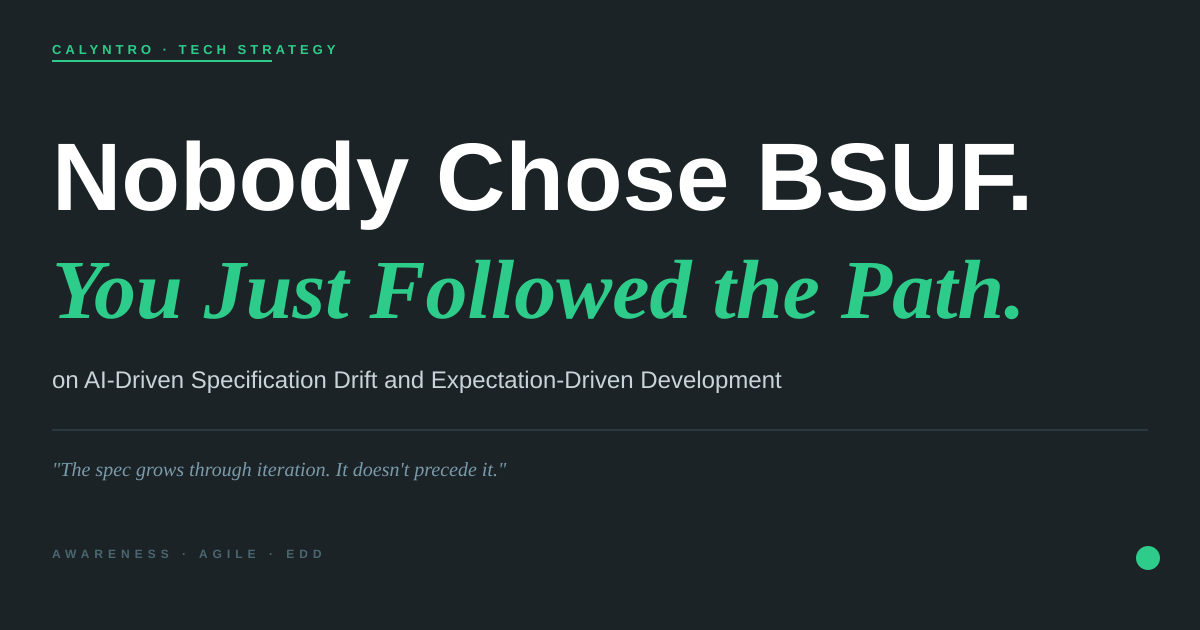 Nobody Chose BSUF. You Just Followed the Path of Least Resistance.