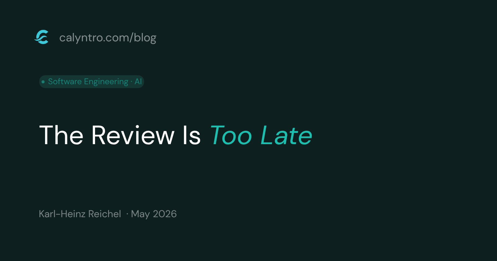 The Review Is Too Late – Karl-Heinz Reichel